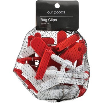 our goods Assorted Chip Clips - Red & White, 19 ct