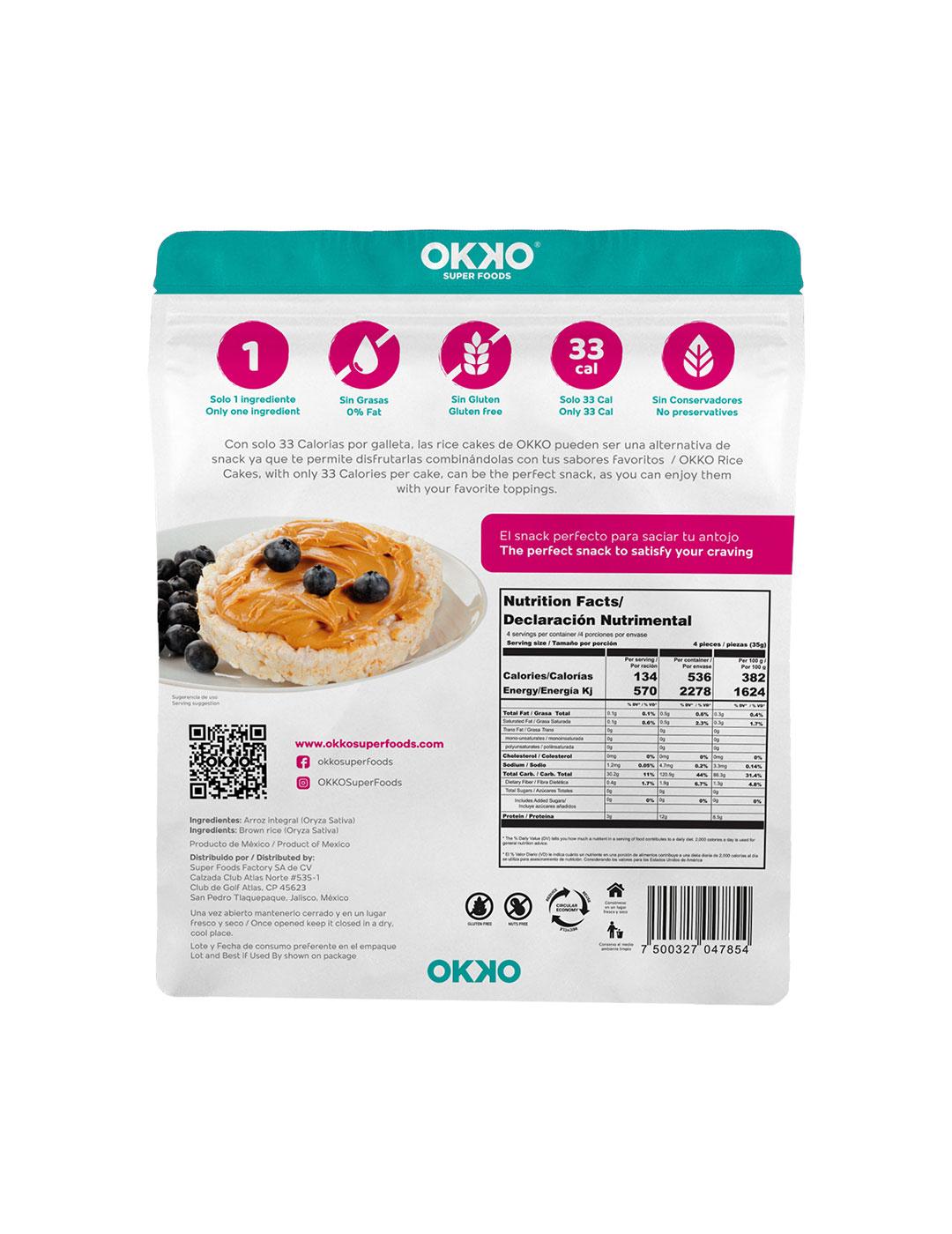 Okko SuperFoods Brown Rice Cakes Shop Rice cakes at HEB