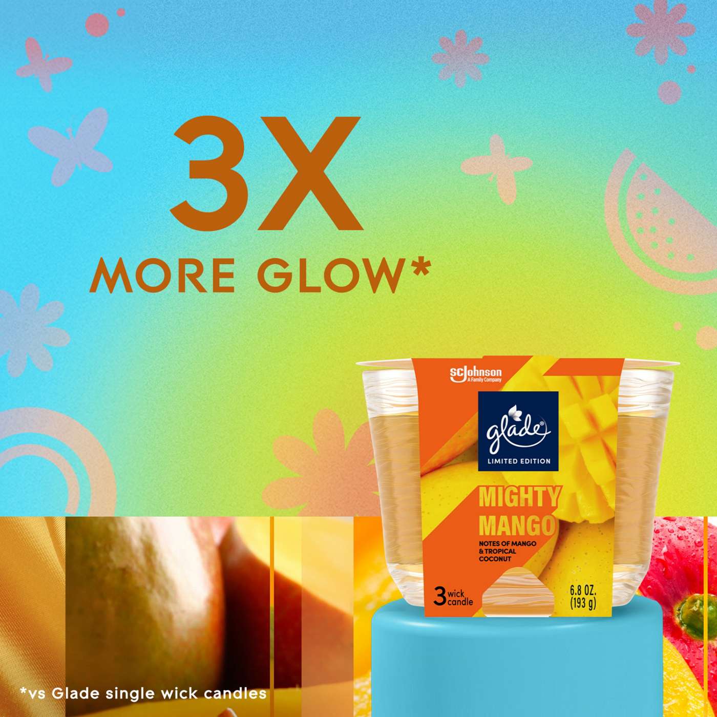 Glade 3-Wick Candle, Mighty Mango Limited Edition Fragrance; image 6 of 8