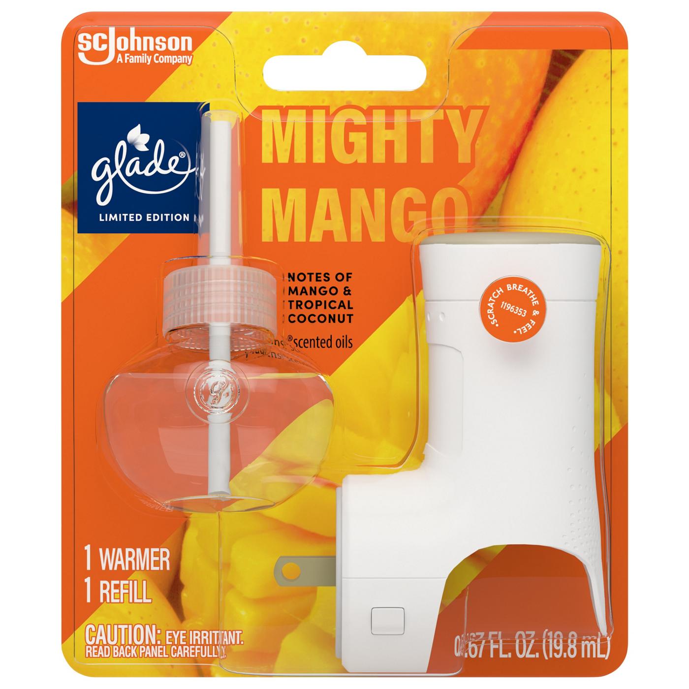 Glade PlugIns Scented Oil Air Freshener, Starter Kit, Mighty Mango Limited Edition, Warmer + 0.67 oz Refill; image 1 of 4