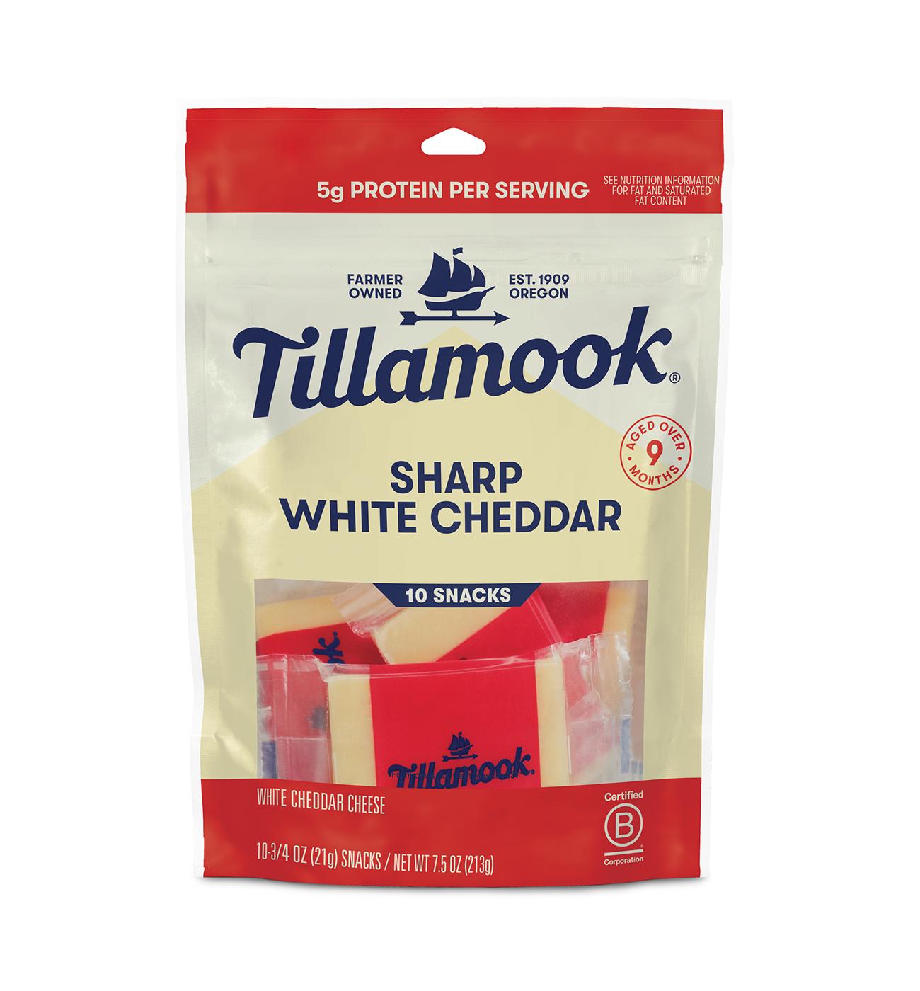 Tillamook Sharp White Cheddar Cheese Snack Bars, 10 ct; image 1 of 4