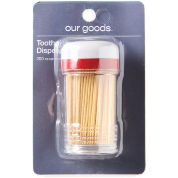 our goods Toothpicks with Dispenser, 200 ct