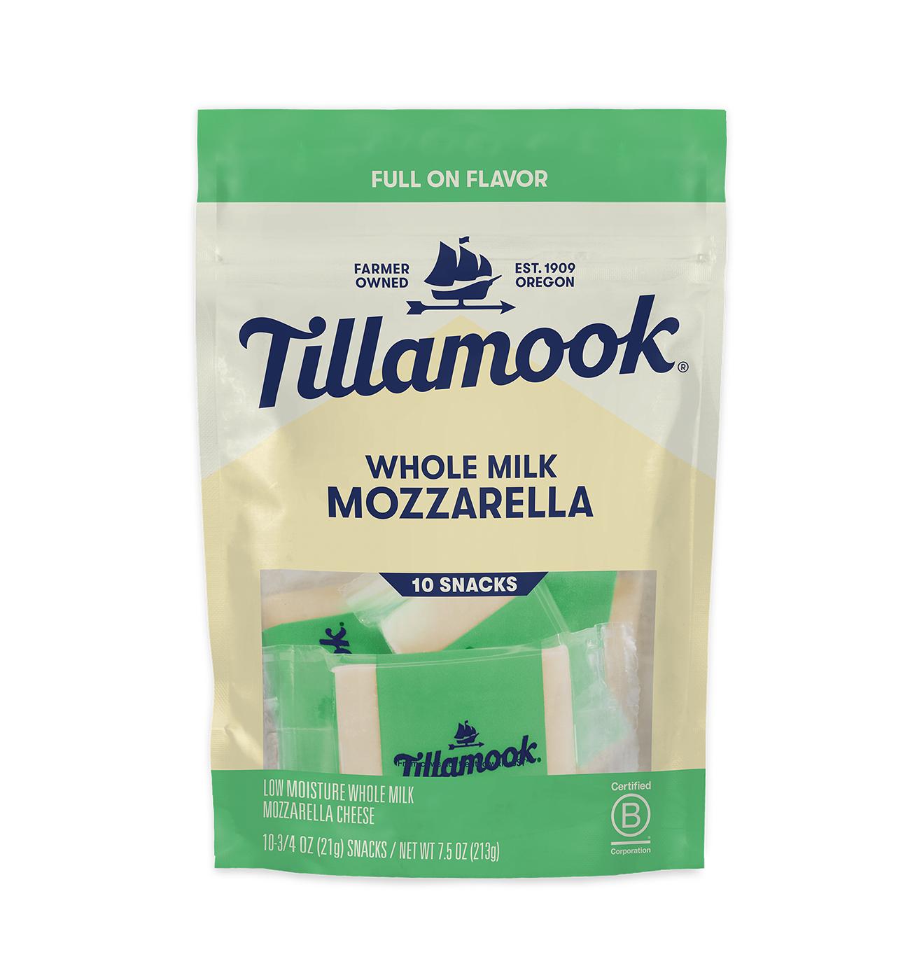 Tillamook Whole Milk Mozzarella Cheese Snack Bars, 10 ct; image 1 of 5