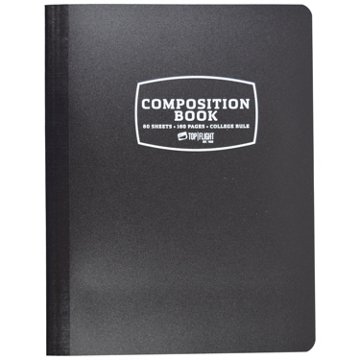 Top Flight College Ruled Poly Composition Notebook - Black