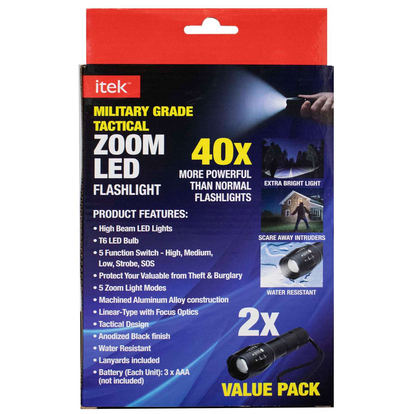 Itek Military Grade Tactical Zoom LED Flashlight; image 2 of 2