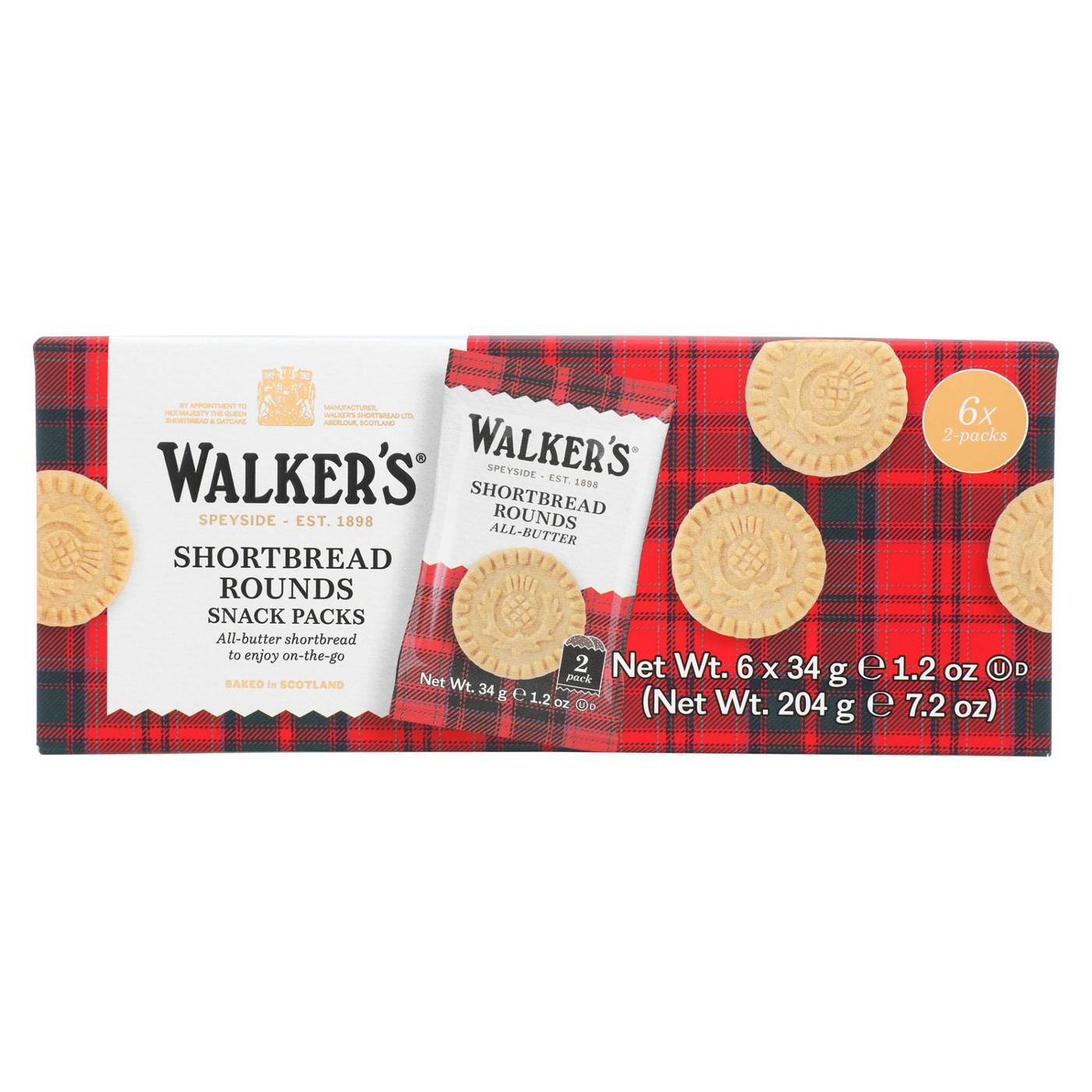 Walker's Pure Butter Shortbread Rounds Snack Packs; image 1 of 3