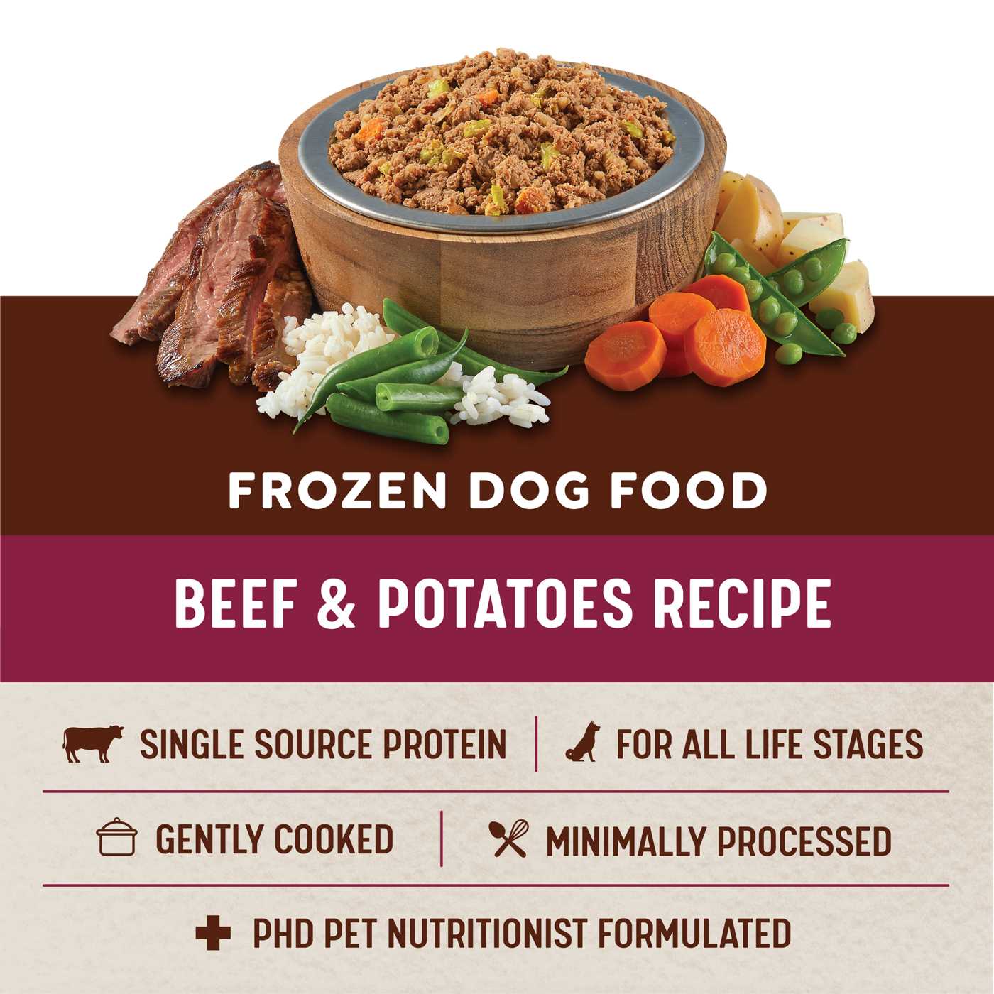 Heritage Ranch by H-E-B Frozen Dog Food, Trial Size – Beef & Potatoes; image 7 of 7