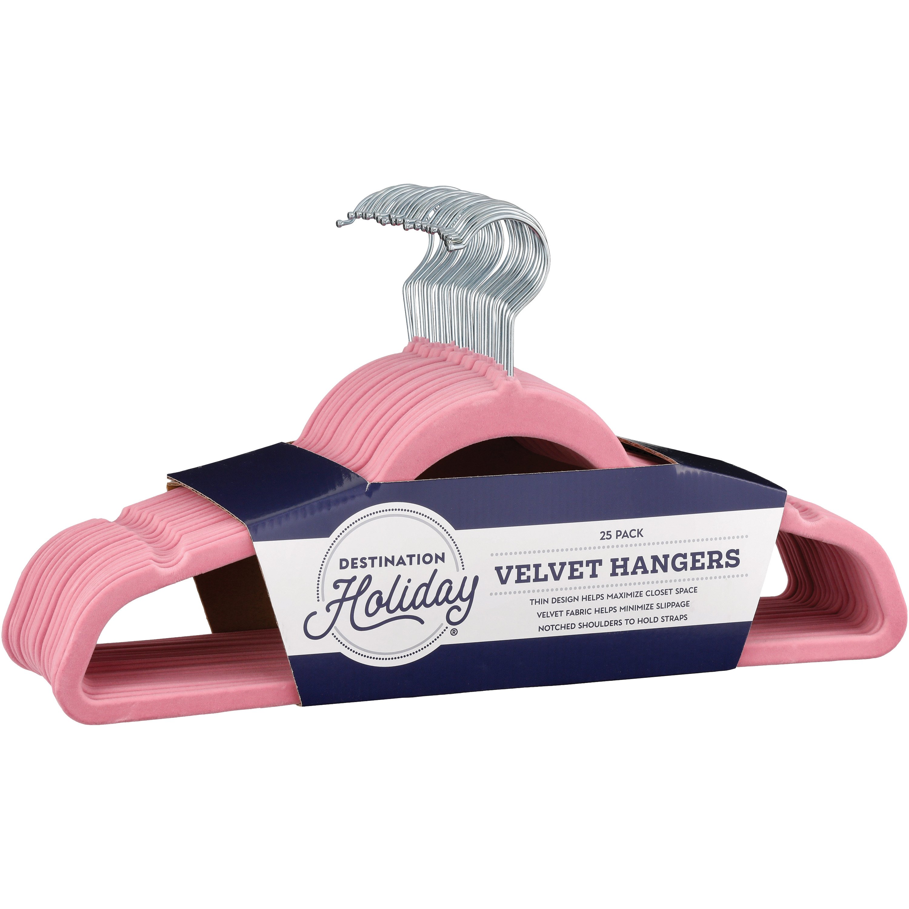 Destination Holiday Notched Velvet Hangers - Pink - Shop Hangers at H-E-B