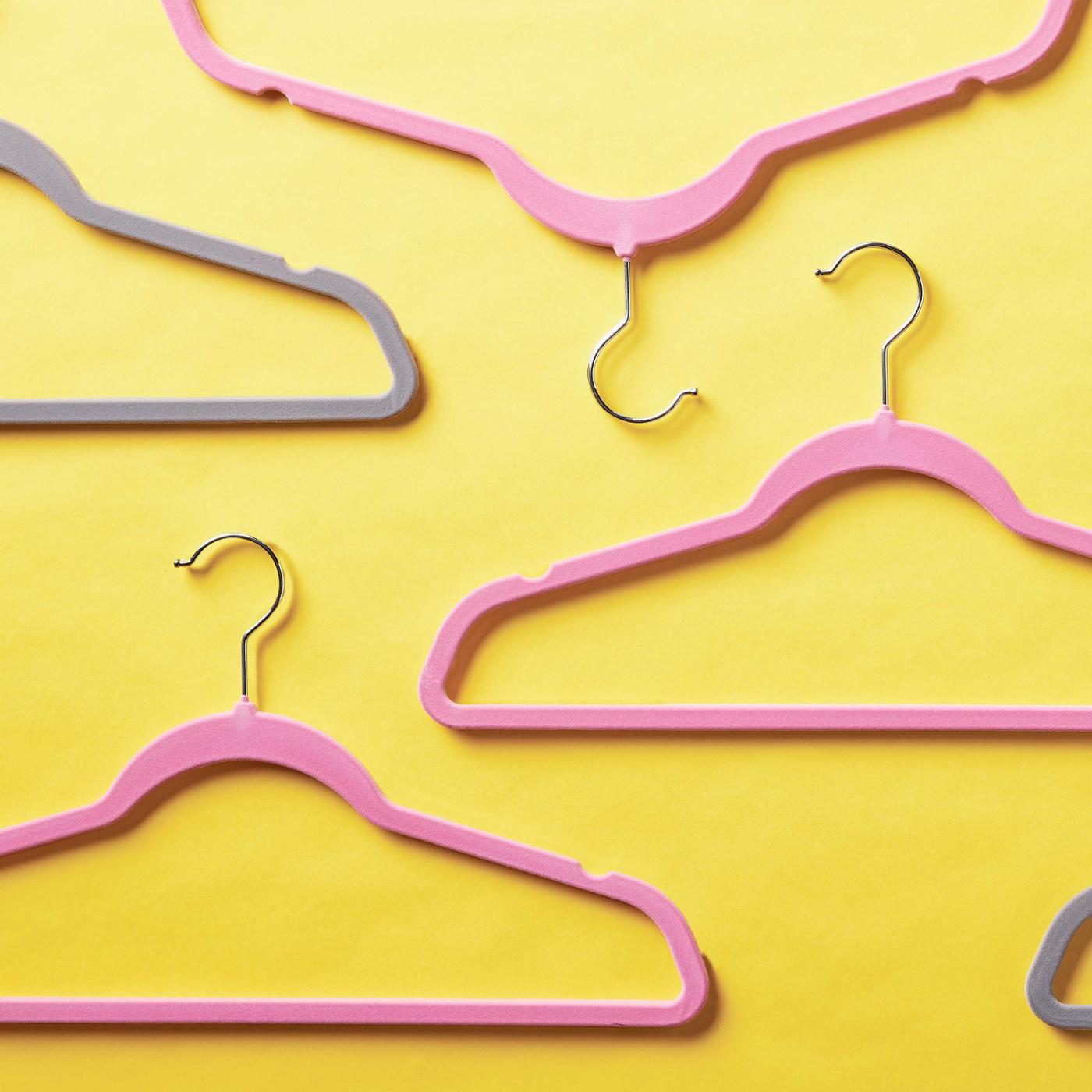 Destination Holiday Notched Velvet Hangers - Pink; image 2 of 3