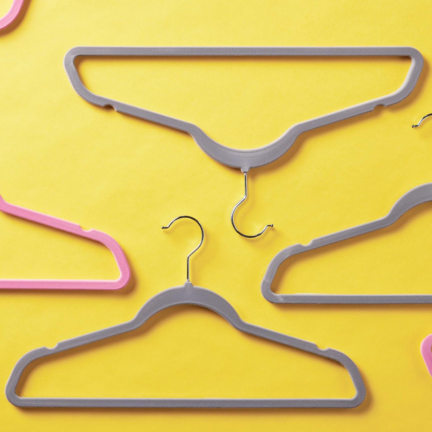 Destination Holiday Notched Velvet Hangers Gray Shop Hangers at HEB