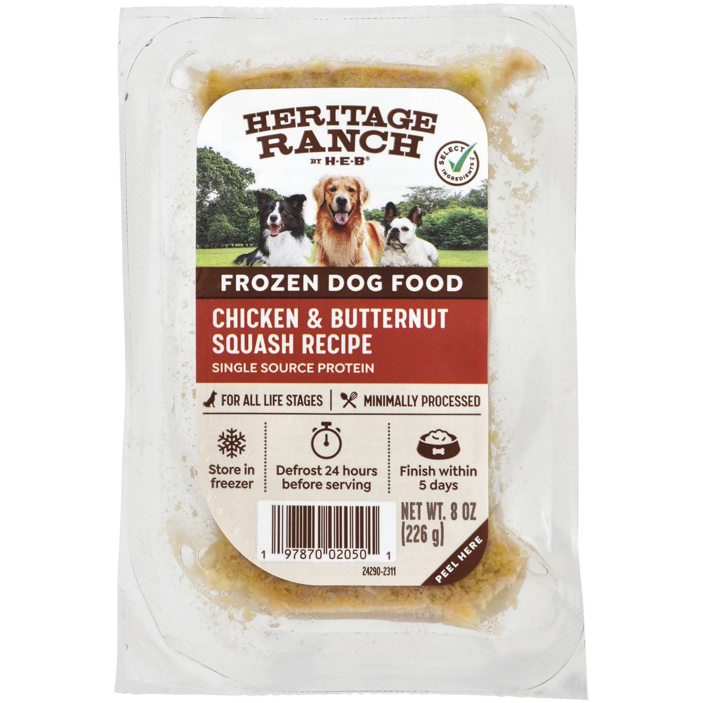 Heritage Ranch by H-E-B Frozen Dog Food - Chicken & Butternut Squash; image 1 of 7