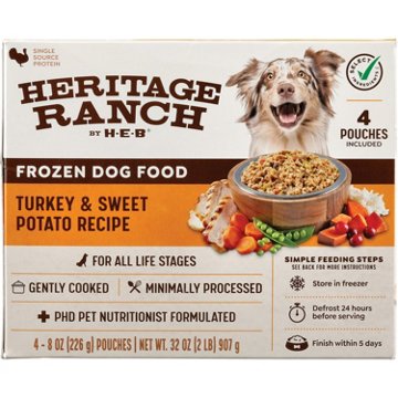 Heritage Ranch by H-E-B Frozen Dog Food Value Pack - Turkey & Sweet Potato, 4 ct