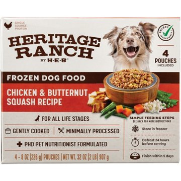 Heritage Ranch by H-E-B Frozen Dog Food Value Pack - Chicken & Butternut Squash, 4 ct
