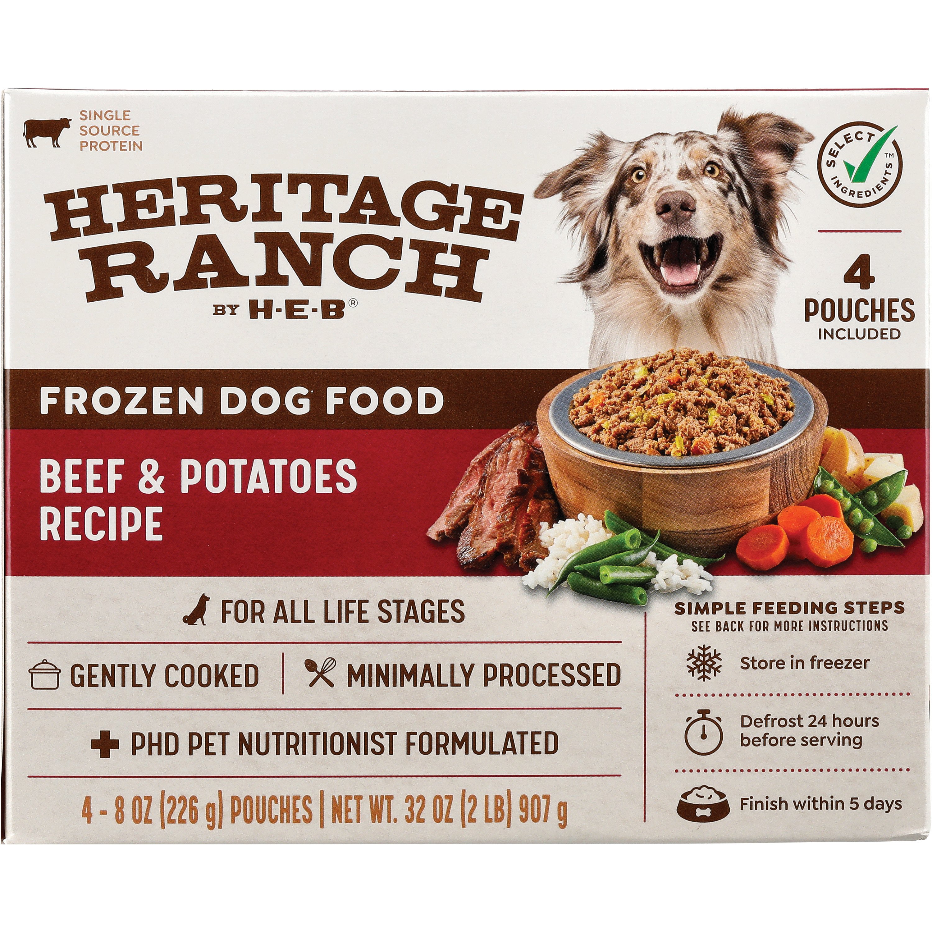 Heritage Ranch by H E B Frozen Dog Food Value Pack Beef Potatoes Shop Food at H E B