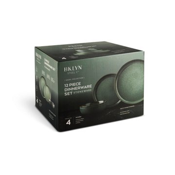 Brooklyn Steel Co. Hazel Collection Stoneware Dinnerware Set, 12 pc