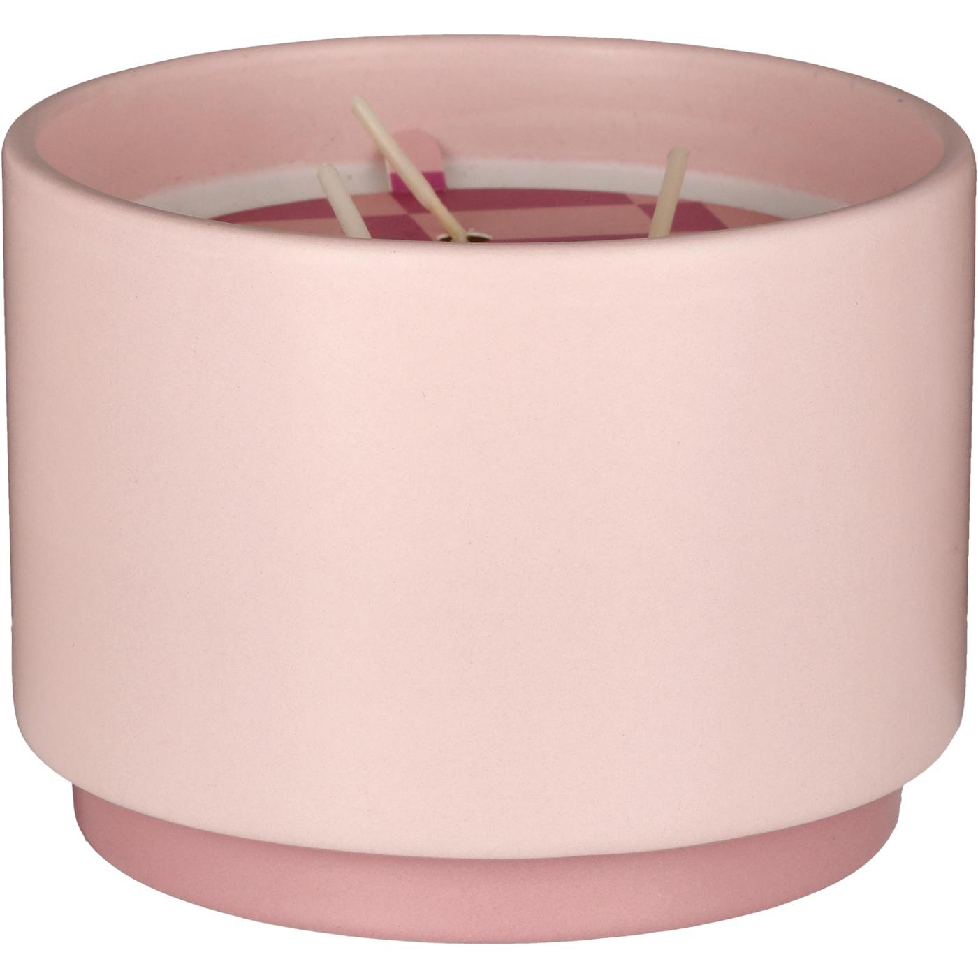 Destination Holiday Ceramic Satin Matte Pink Soiree Scented Candle; image 1 of 3