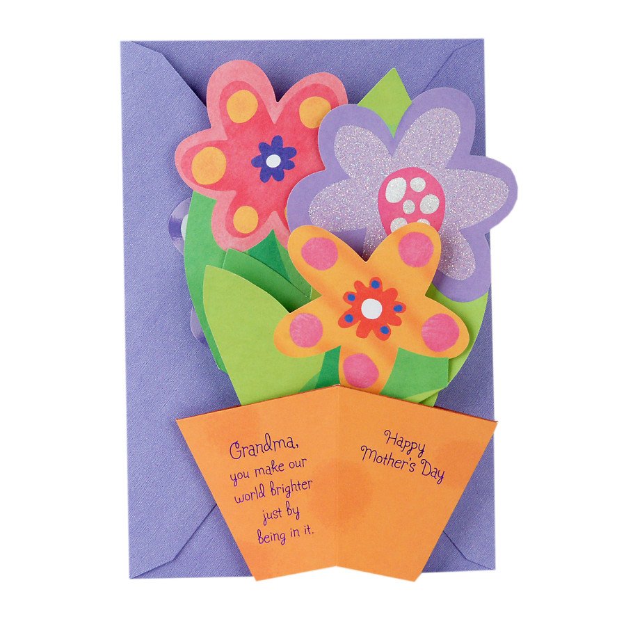 Hallmark Displayable 3d Flowers In A Pot Mothers Day Pop Up Card For Grandmother S27 Shop