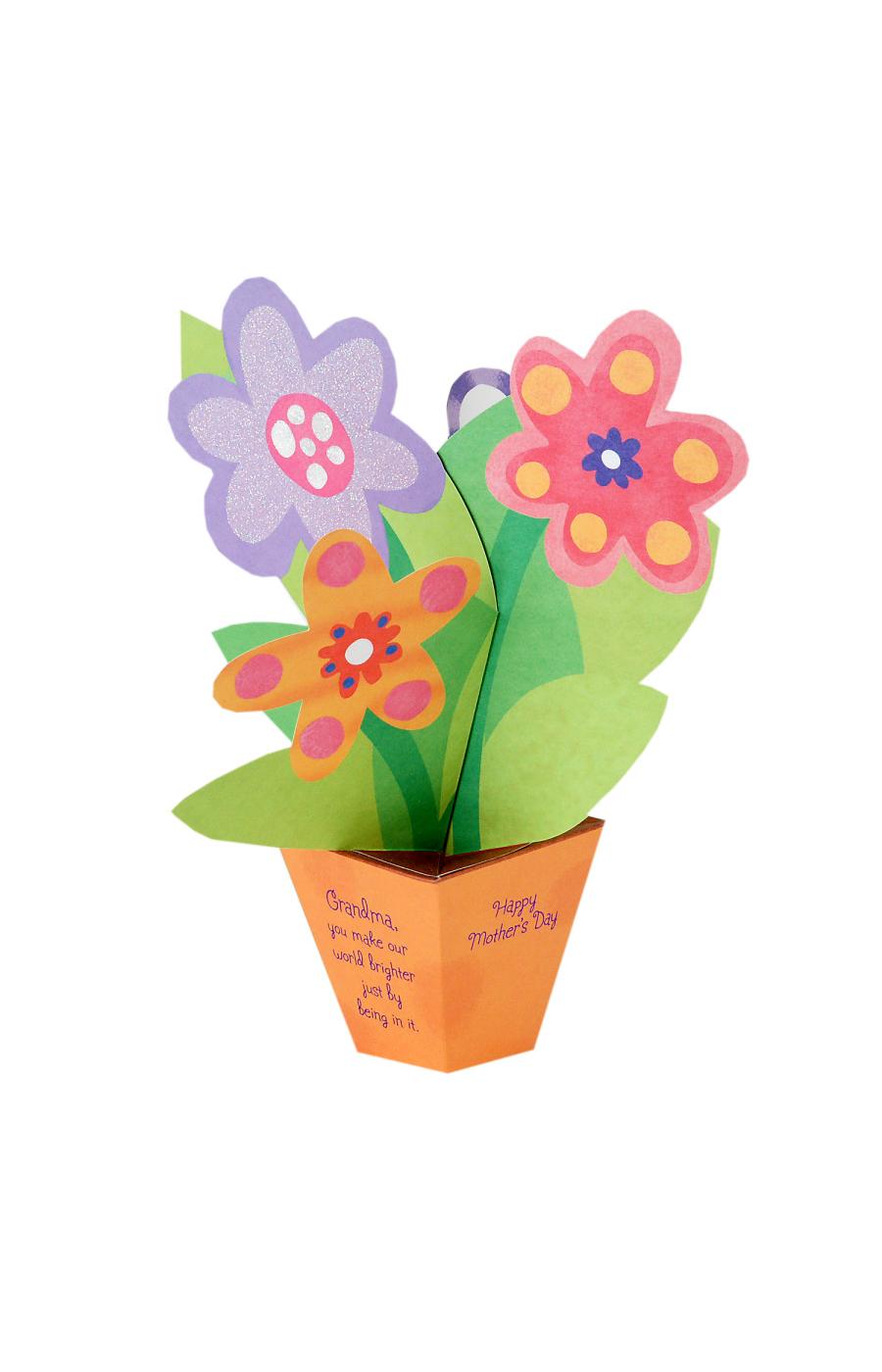 Hallmark Displayable 3D Flowers in a Pot Mother's Day Pop Up Card for Grandmother - S27; image 4 of 5