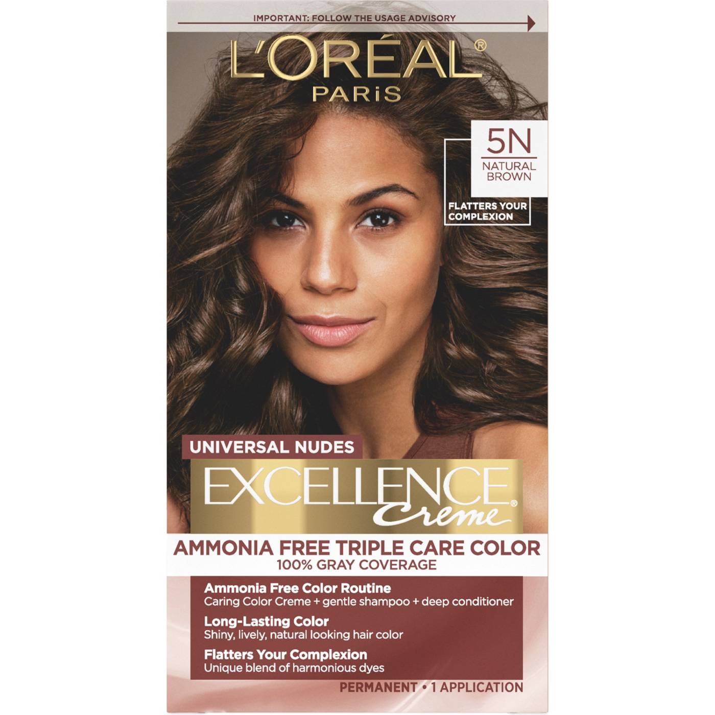 L'Oréal Paris Excellence Creme Universal Nudes Hair Color - 5N Natural Brown; image 1 of 2