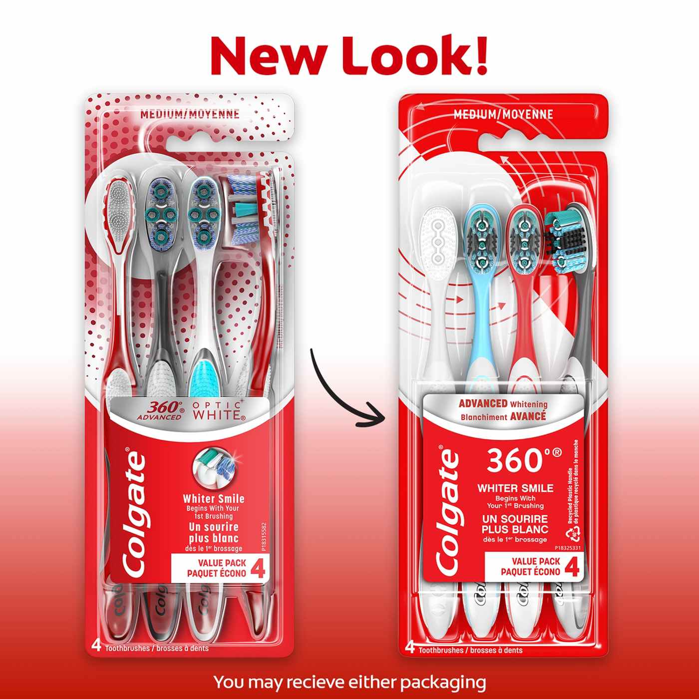 Colgate 360⁰ Advanced Optic White Toothbrushes - Medium; image 4 of 9