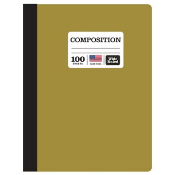Norcom Wide Ruled Composition Notebook - Gold