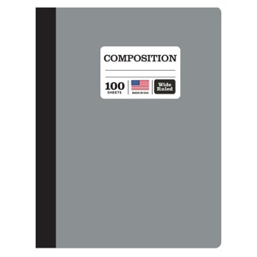 Norcom Wide Ruled Composition Notebook - Silver