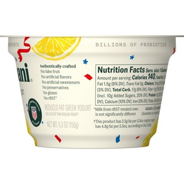 Chobani Low-Fat Lemon Blended Greek Yogurt 
