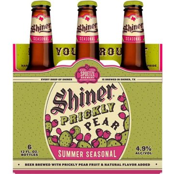 Shiner Craft Beer Prickly Pear 6 pk Bottles, 12 oz