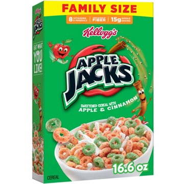 Kellogg's Apple Jacks Cereal - Family Size, 16.6 oz