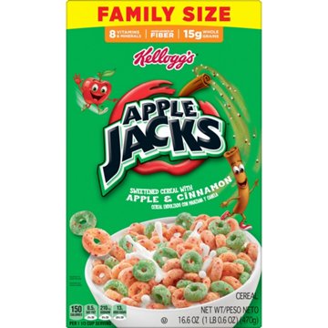 Kellogg's Apple Jacks Cereal - Family Size, 16.6 oz