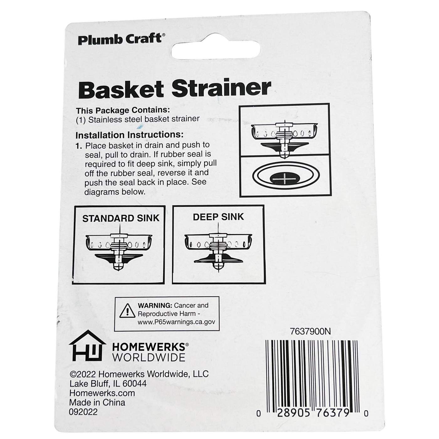 Plumb Craft Universal Replacement Kit Basket Strainer; image 3 of 3