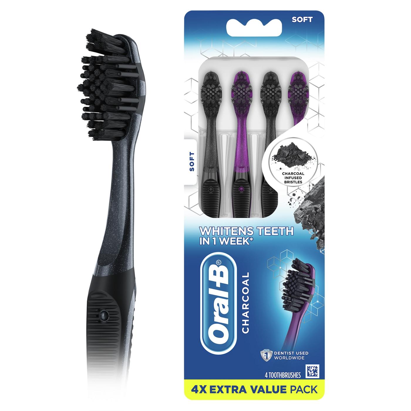 Oral-B Charcoal Toothbrush Soft - Value Pack; image 4 of 5