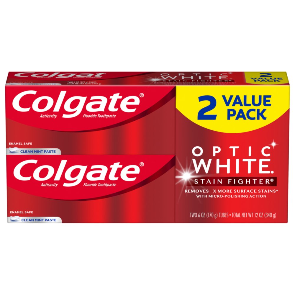 Colgate Optic White Stain Fighter Whitening Toothpaste - Clean Mint ...