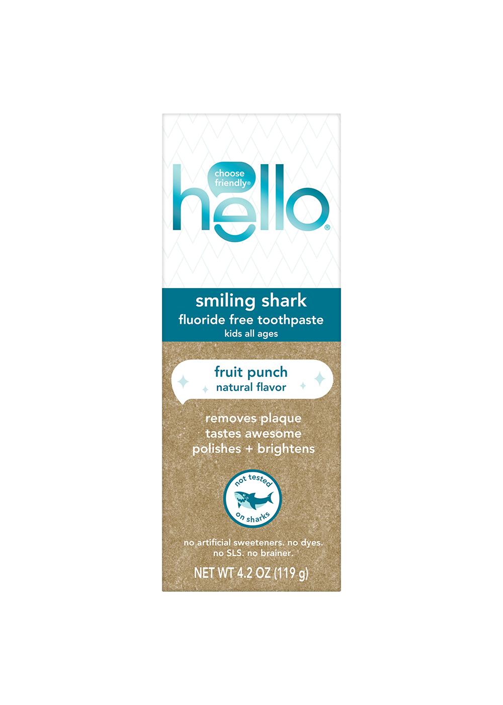 hello Smiling Shark Fluoride Free Toothpaste - Fruit Punch ; image 1 of 4