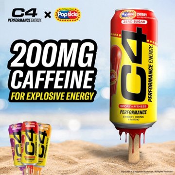 C4 Performance Zero Sugar Energy Drink - Cherry Popsicle
