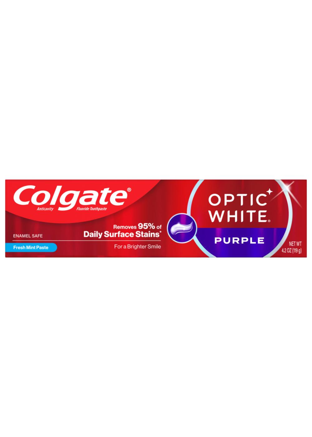 Colgate Optic White Purple Anticavity Toothpaste - Fresh Mint; image 1 of 4