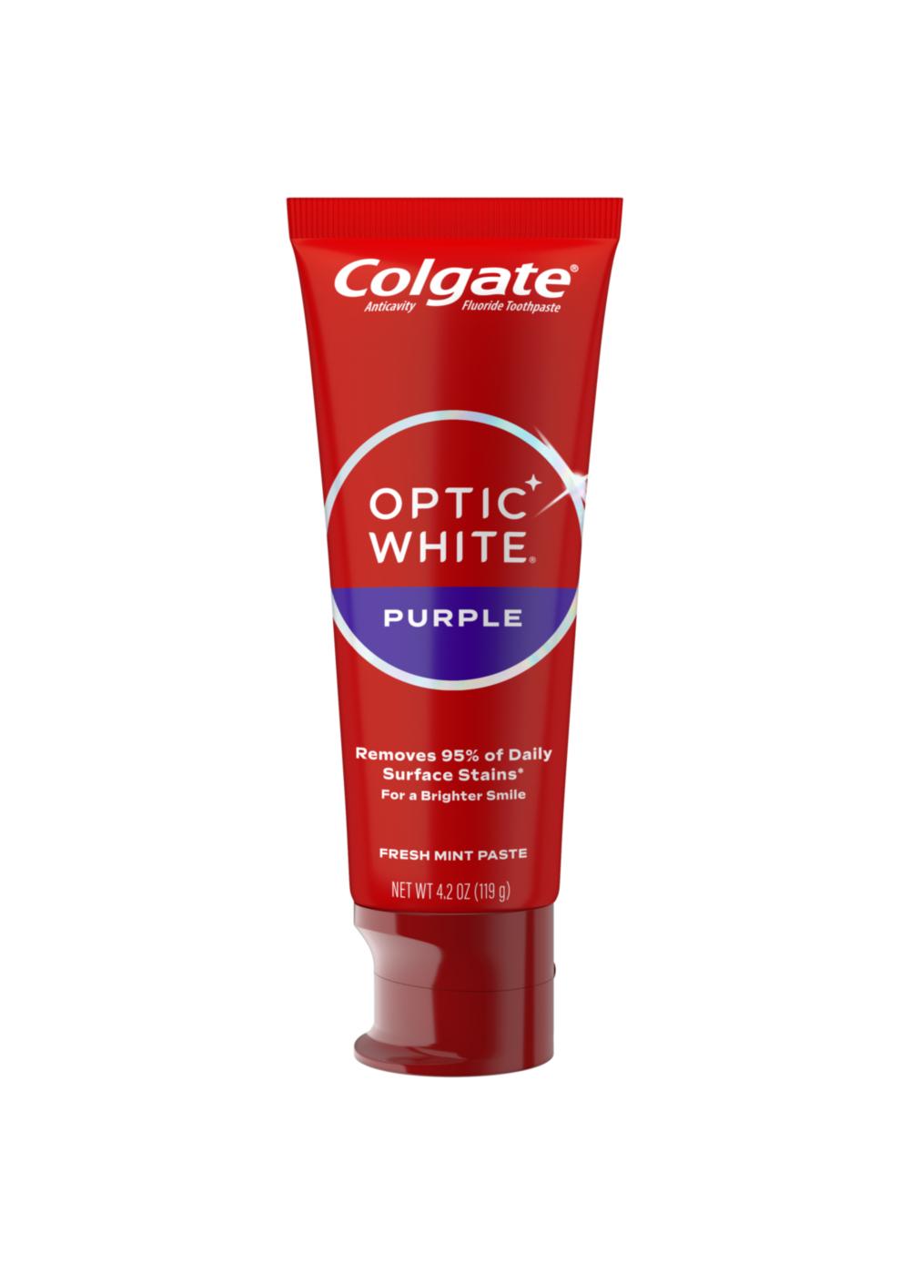 Colgate Optic White Purple Anticavity Toothpaste - Fresh Mint; image 3 of 4