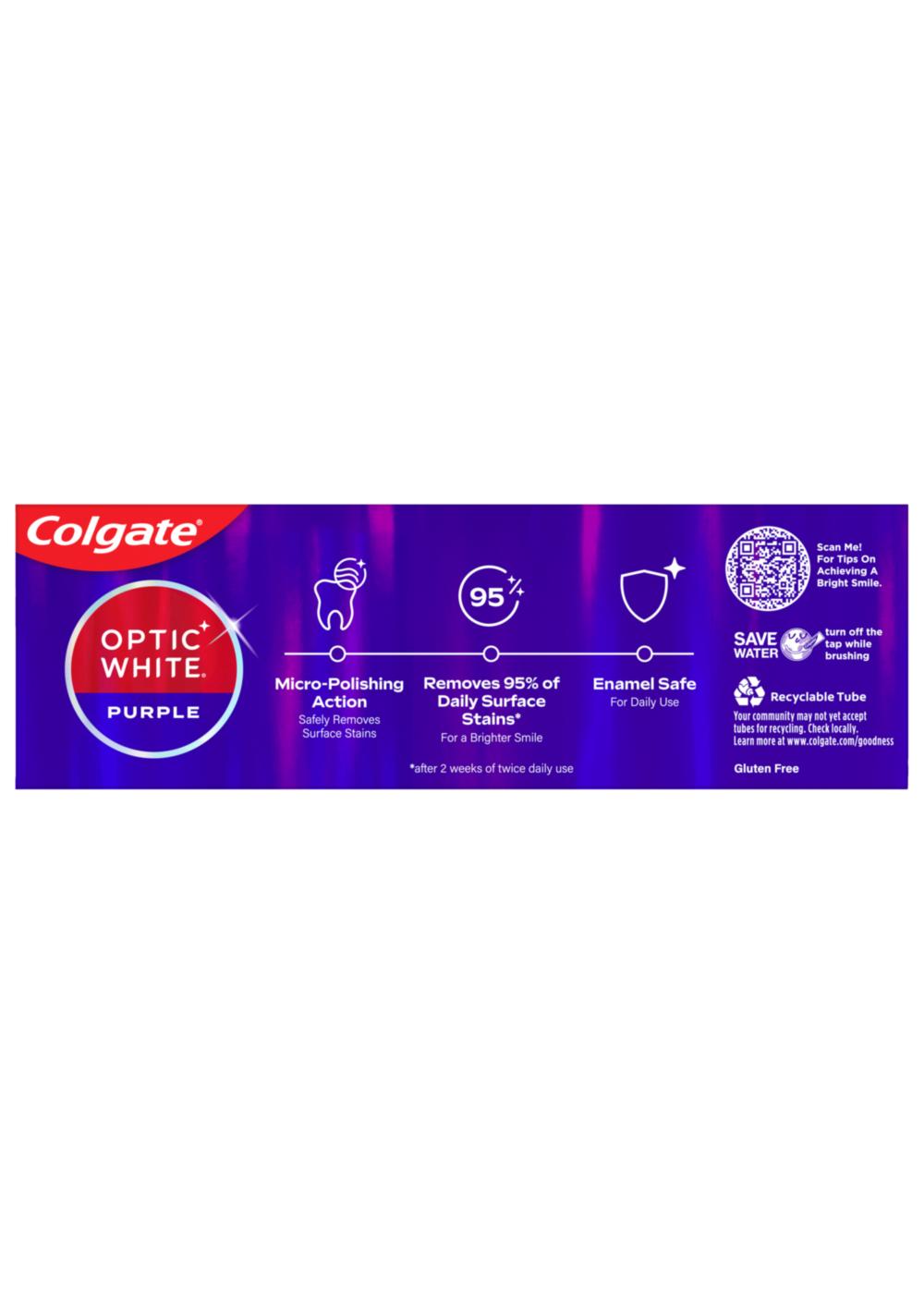 Colgate Optic White Purple Anticavity Toothpaste - Fresh Mint; image 4 of 4