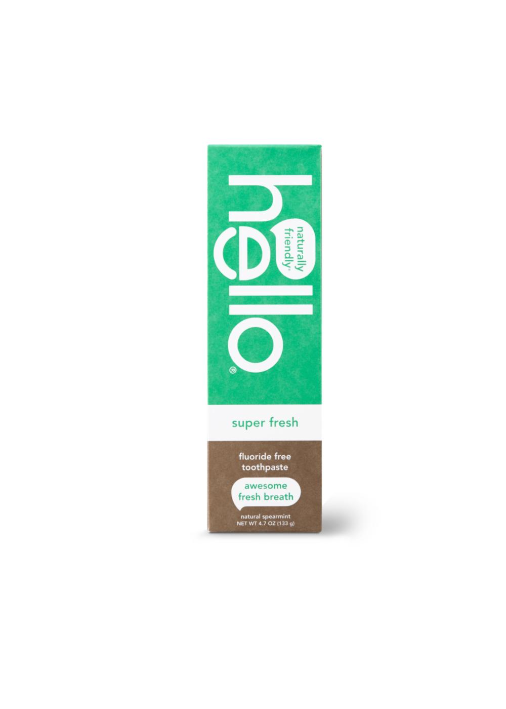 hello Super Fresh Fluoride Free Toothpaste Natural Spearmint Shop