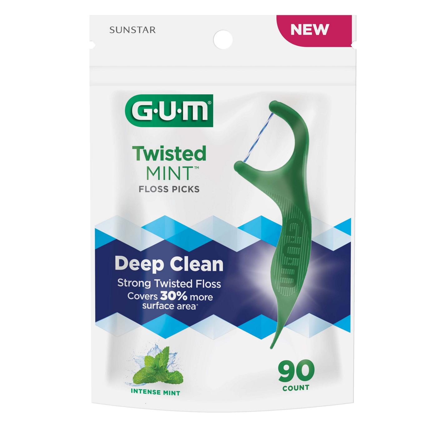 GUM Twisted Mint Flossers - Intense Mint; image 1 of 3