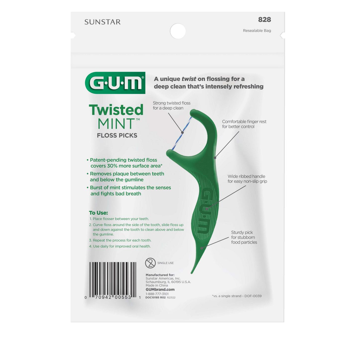 GUM Twisted Mint Flossers - Intense Mint; image 2 of 3