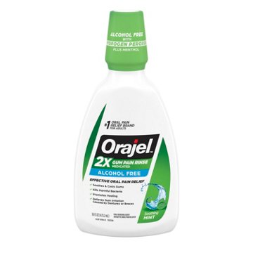 Orajel Medicated Gum Pain Rinse - Soothing Mint, 16 oz