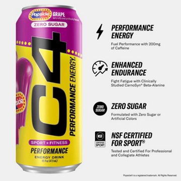 C4 Performance Zero Sugar Energy Drink - Grape Popsicle