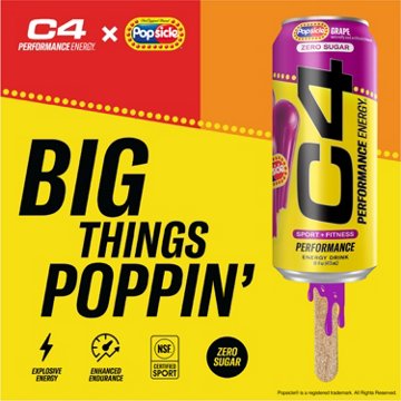 C4 Performance Zero Sugar Energy Drink - Grape Popsicle