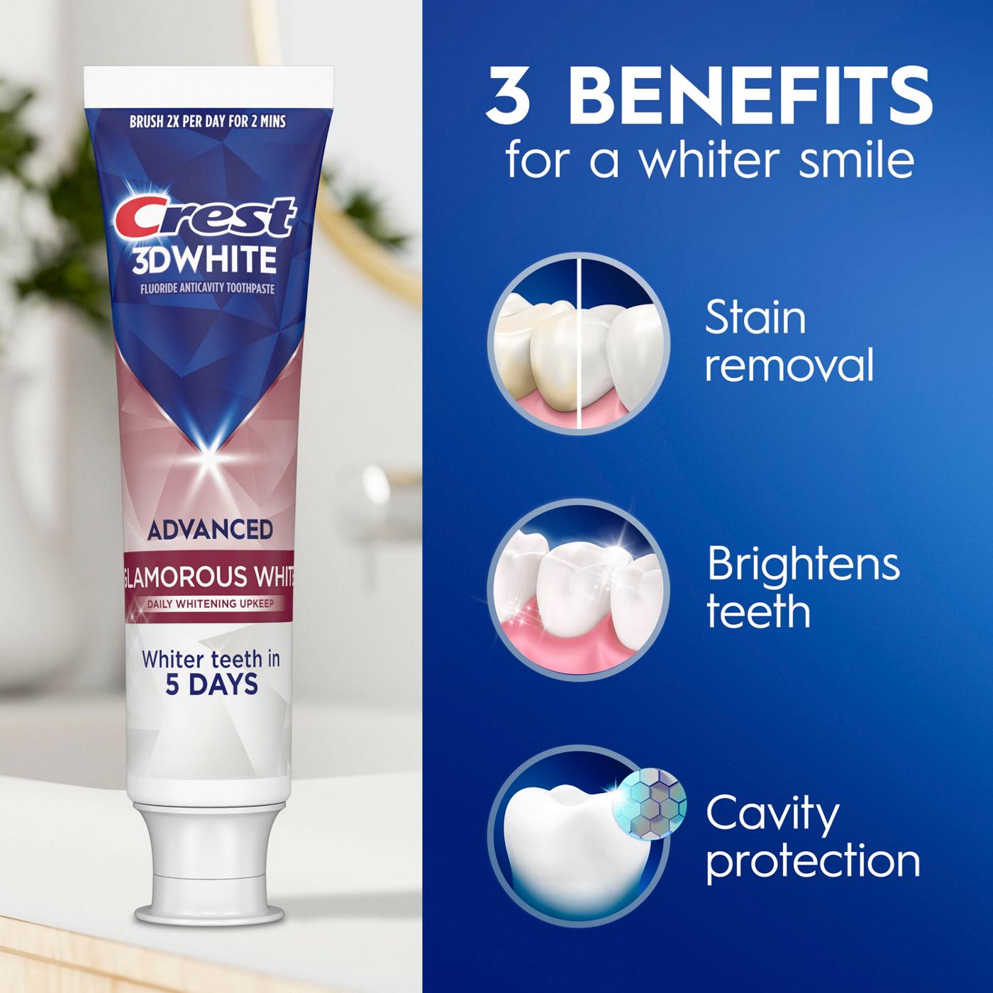 Crest 3D White Advanced Toothpaste - Glamorous White; image 9 of 9