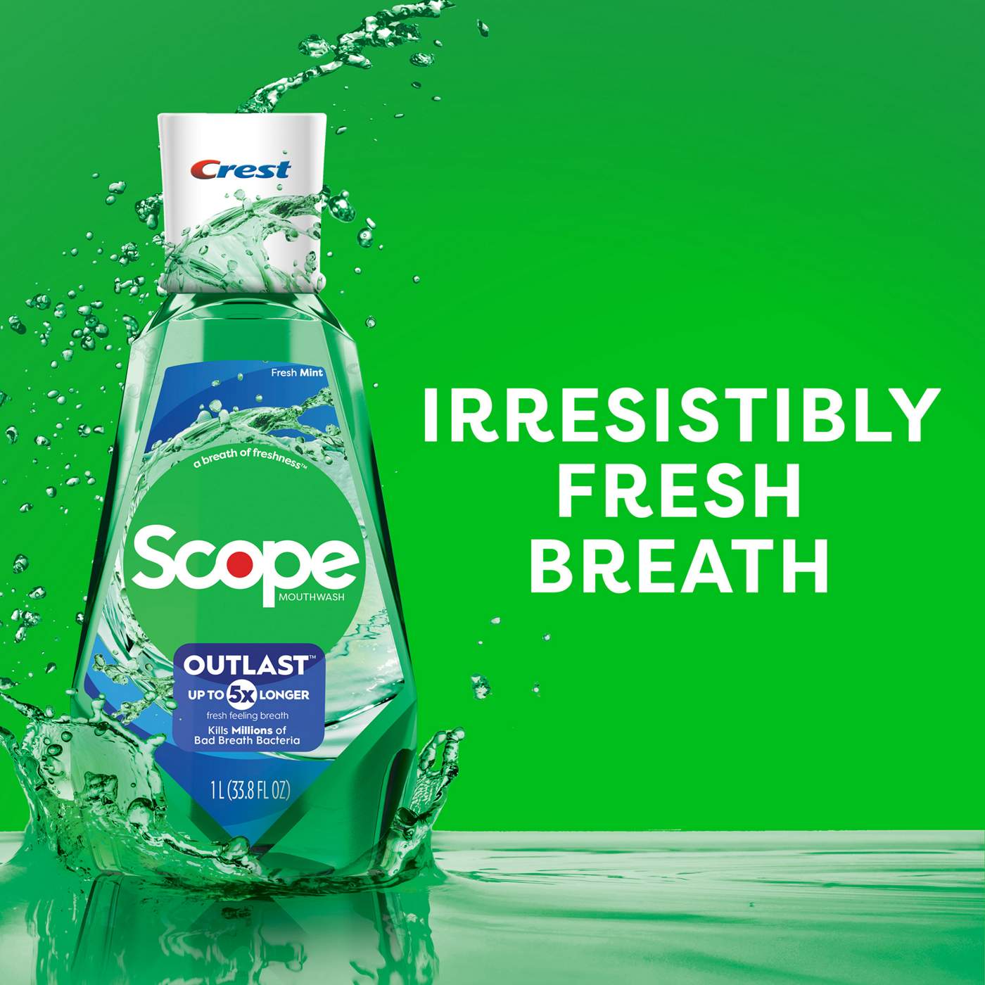Scope Outlast Mouthwash - Fresh Mint, 2 pk; image 2 of 8
