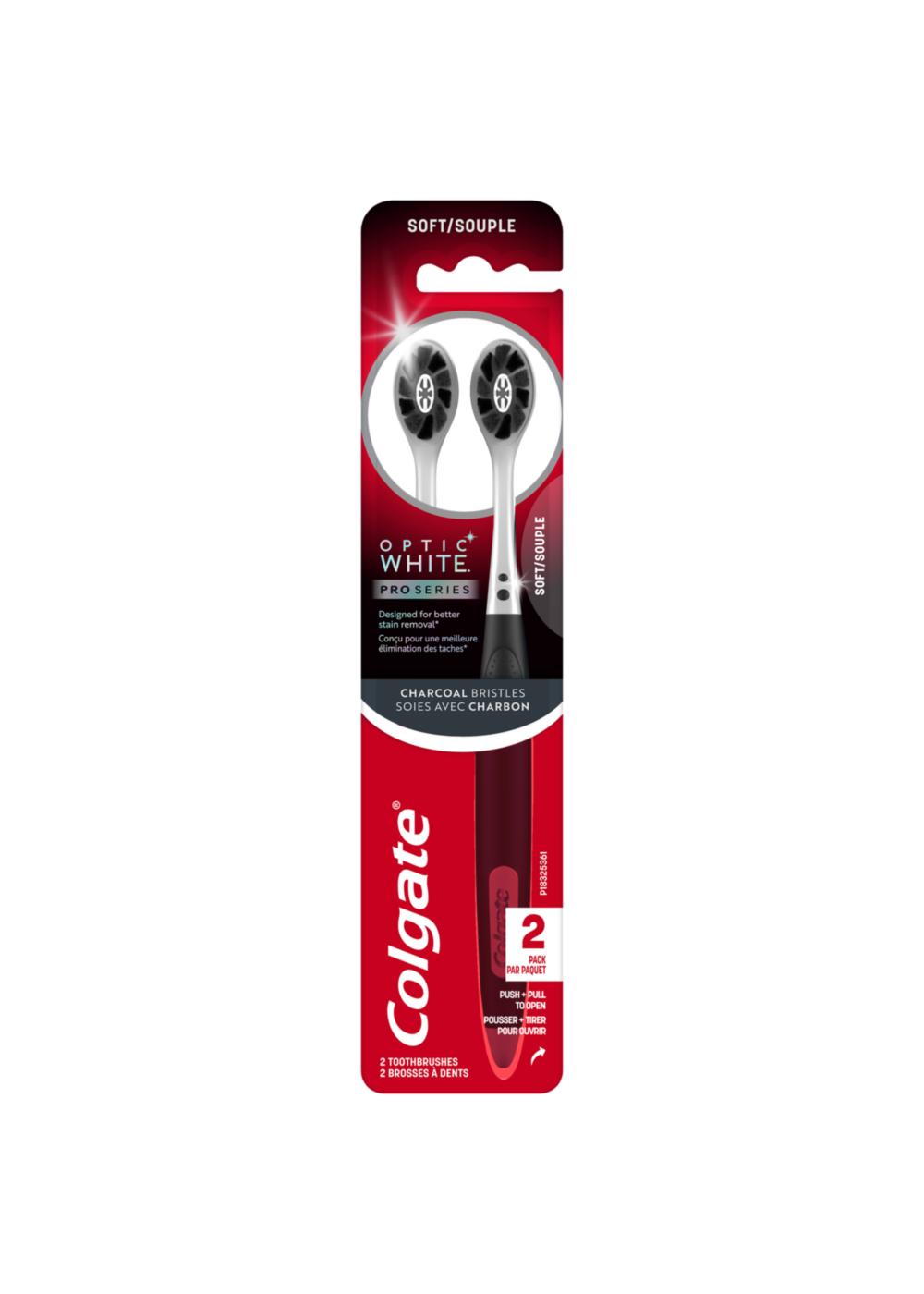 Colgate Optic White Pro Series Charcoal Toothbrush - Soft; image 1 of 3