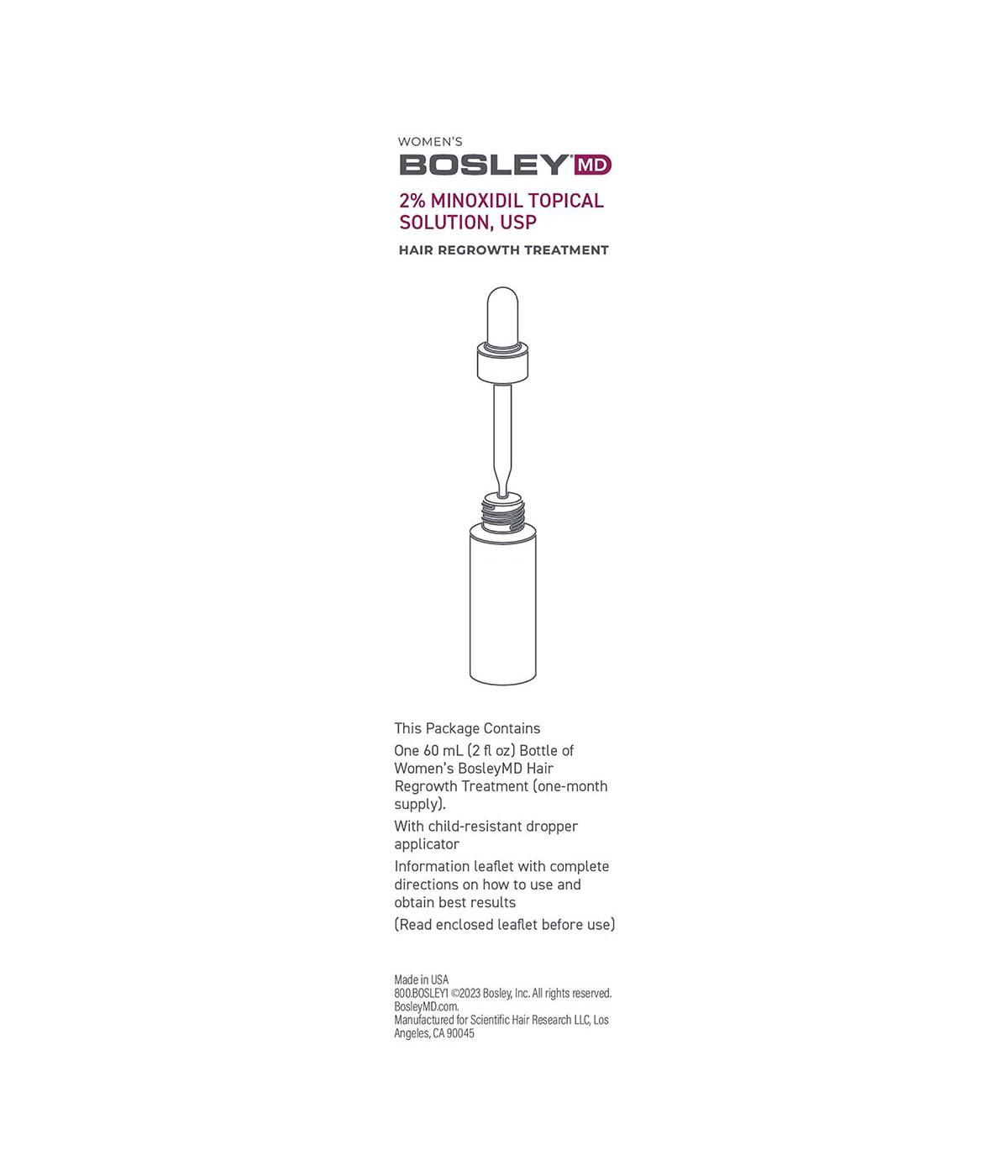 Bosley MD Women's 2% Minoxidil Topical Solution; image 2 of 4