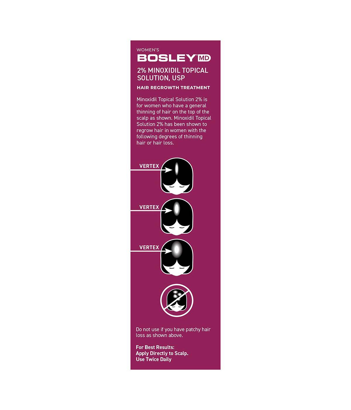 Bosley MD Women's 2% Minoxidil Topical Solution; image 4 of 4