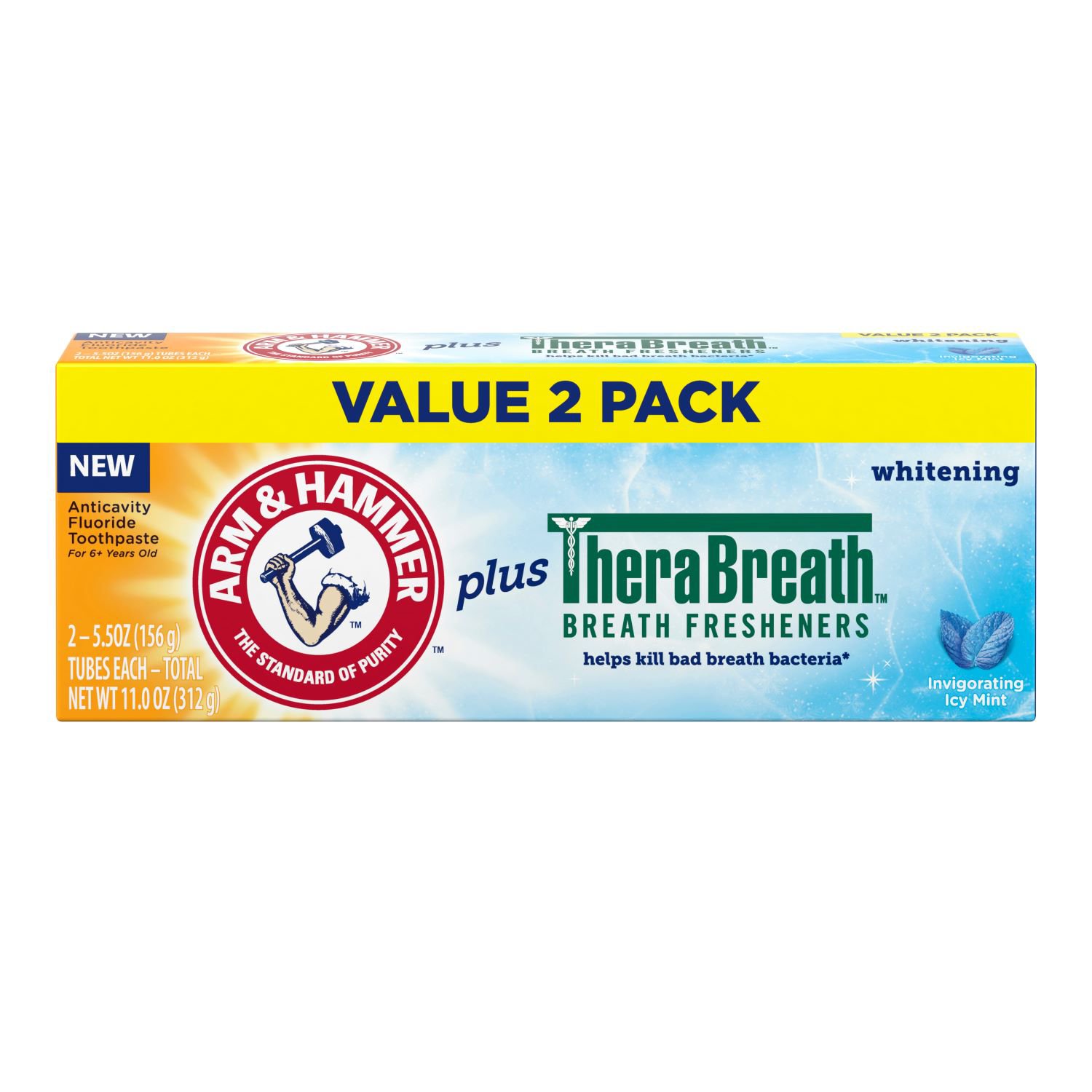 Arm & Hammer Plus TheraBreath Whitening Toothpaste Icy Mint Value